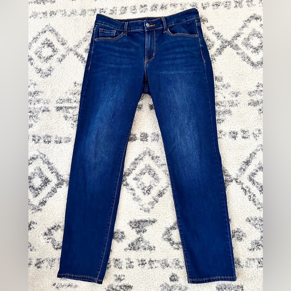 Old Navy Dark Blue Women's Mid-rise Power Slim Straight